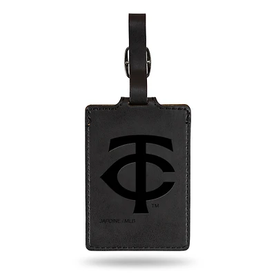 Black Minnesota Twins Ultra Suede Luggage Tag