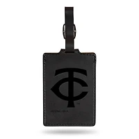 Black Minnesota Twins Ultra Suede Luggage Tag