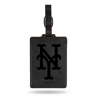 Black New York Mets Ultra Suede Luggage Tag