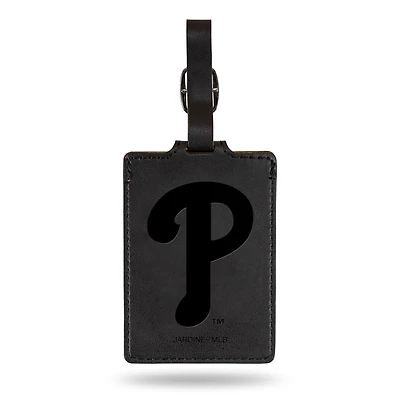 Black Philadelphia Phillies Ultra Suede Luggage Tag