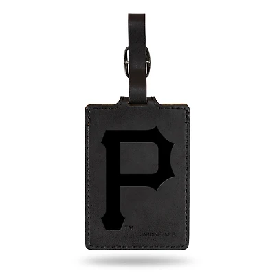 Black Pittsburgh Pirates Ultra Suede Luggage Tag