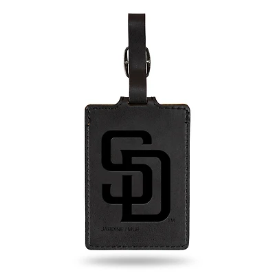 Black San Diego Padres Ultra Suede Luggage Tag