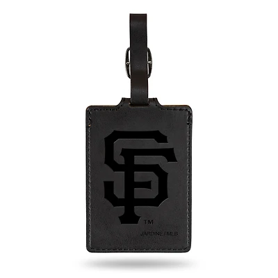 Black San Francisco Giants Ultra Suede Luggage Tag
