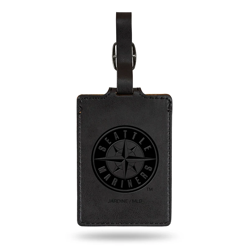 Black Seattle Mariners Ultra Suede Luggage Tag
