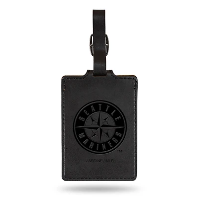 Black Seattle Mariners Ultra Suede Luggage Tag