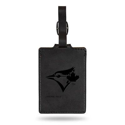 Black Toronto Blue Jays Ultra Suede Luggage Tag