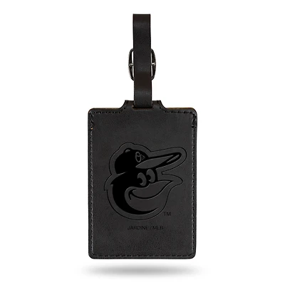 Black Baltimore Orioles Ultra Suede Luggage Tag