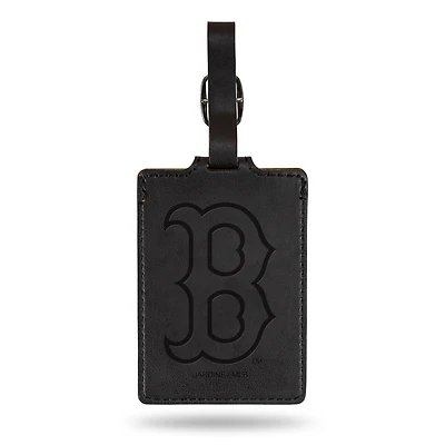 Black Boston Red Sox Ultra Suede Luggage Tag
