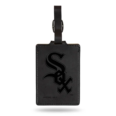 Black Chicago White Sox Ultra Suede Luggage Tag