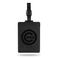 Black Chicago Cubs Ultra Suede Luggage Tag