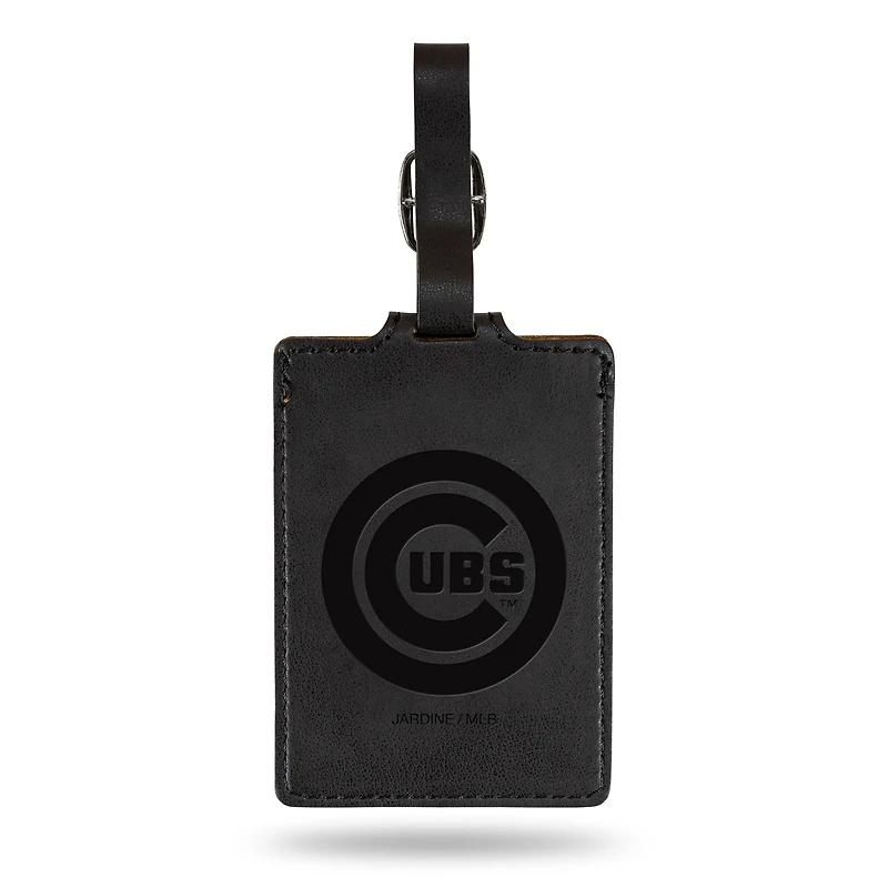 Black Chicago Cubs Ultra Suede Luggage Tag