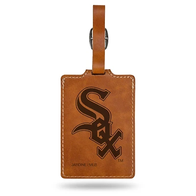 Brown Chicago White Sox Ultra Suede Luggage Tag