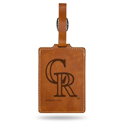 Brown Colorado Rockies Ultra Suede Luggage Tag
