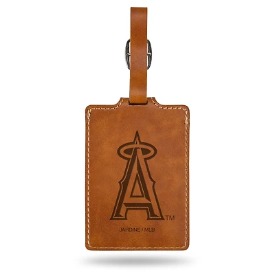 Brown Los Angeles Angels Ultra Suede Luggage Tag