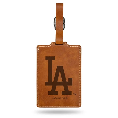 Brown Los Angeles Dodgers Ultra Suede Luggage Tag