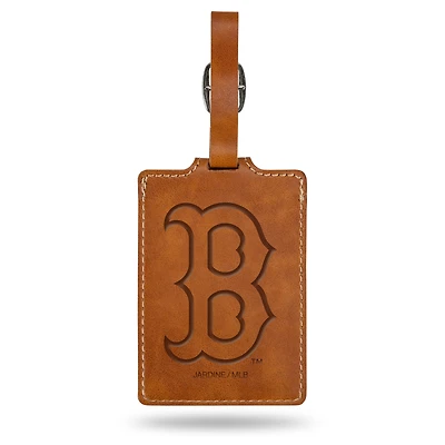 Brown Boston Red Sox Ultra Suede Luggage Tag