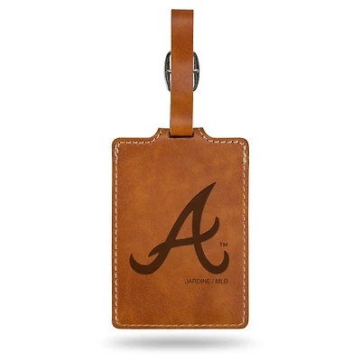 Brown Atlanta Braves Ultra Suede Luggage Tag