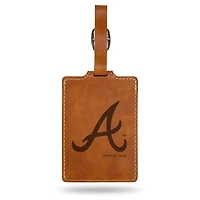 Brown Atlanta Braves Ultra Suede Luggage Tag