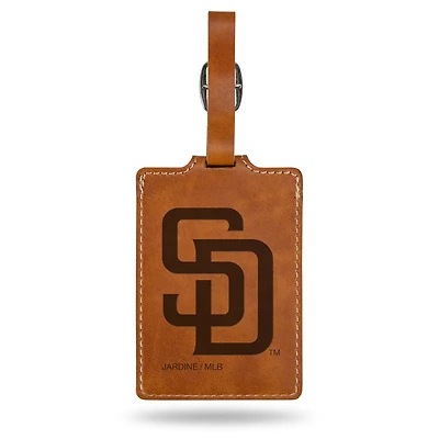Brown San Diego Padres Ultra Suede Luggage Tag