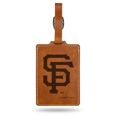 Brown San Francisco Giants Ultra Suede Luggage Tag