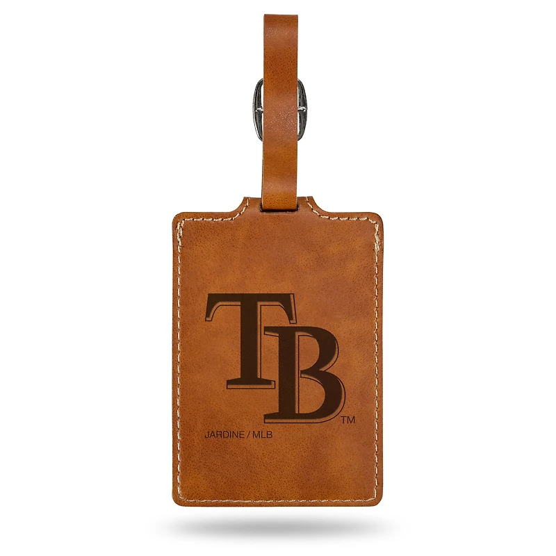 Brown Tampa Bay Rays Ultra Suede Luggage Tag