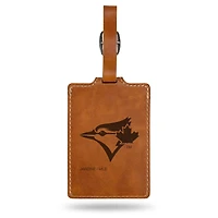 Brown Toronto Blue Jays Ultra Suede Luggage Tag