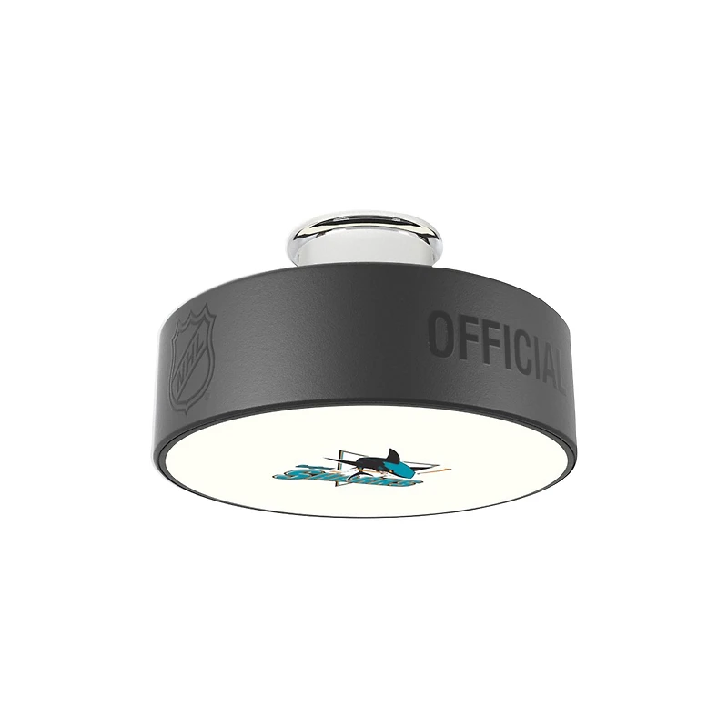 San Jose Sharks Wordmark Logo Hockey Puck Light