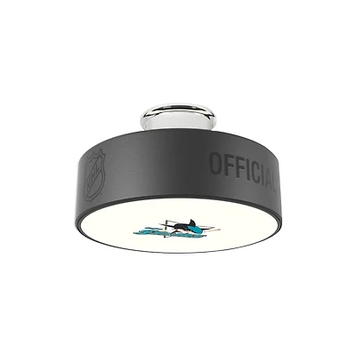 San Jose Sharks Wordmark Logo Hockey Puck Light