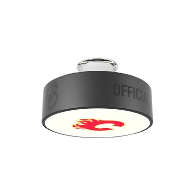 Calgary Flames Primary Logo Hockey Puck Light