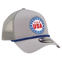 Men's New Era  Gray Looney Tunes x Team USA Badge Trucker 9FORTY Adjustable Hat