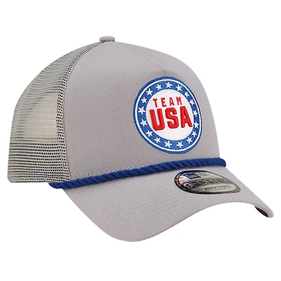 Men's New Era  Gray Looney Tunes x Team USA Badge Trucker 9FORTY Adjustable Hat