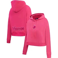 Women's Pro Standard Pink Minnesota Vikings Triple Pink Cropped Fleece Pullover Hoodie