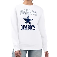 Women's G-III 4Her by Carl Banks White Dallas Cowboys Team Logo Graphic Tri-Blend Pullover Sweatshirt