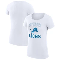 Women's G-III 4Her by Carl Banks White Detroit Lions Super-Slim Fit Lightweight Team Logo Graphic T-Shirt