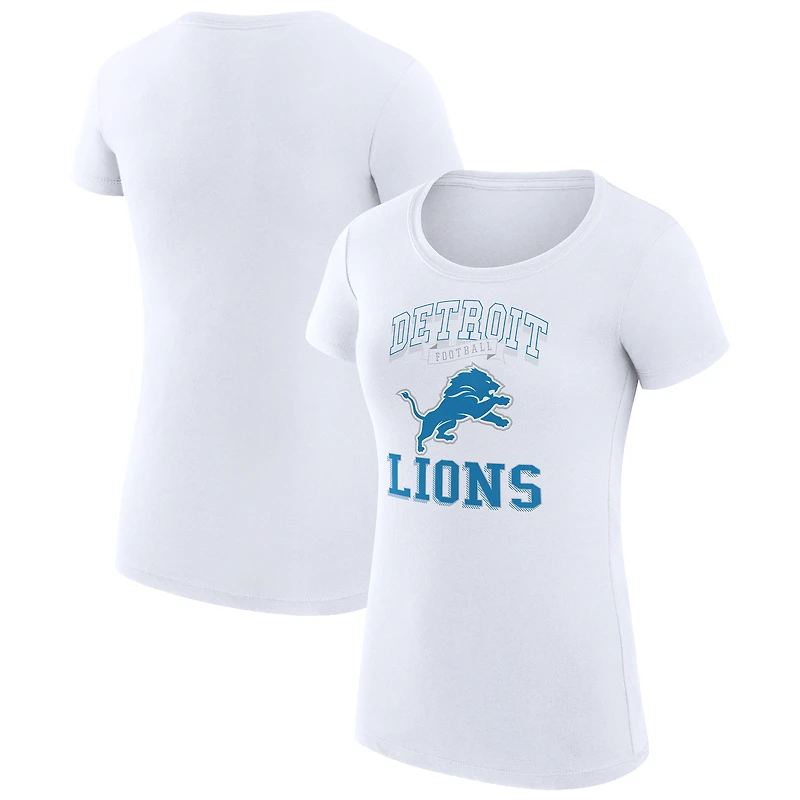 Women's G-III 4Her by Carl Banks White Detroit Lions Super-Slim Fit Lightweight Team Logo Graphic T-Shirt