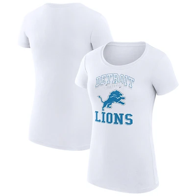 Women's G-III 4Her by Carl Banks White Detroit Lions Super-Slim Fit Lightweight Team Logo Graphic T-Shirt