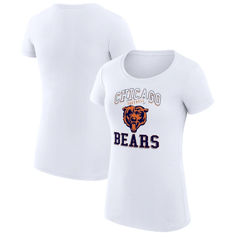 Women's G-III 4Her by Carl Banks White Chicago Bears Super-Slim Fit Lightweight Team Logo Graphic T-Shirt