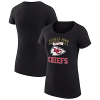 Women's G-III 4Her by Carl Banks Black Kansas City Chiefs Super-Slim Fit Lightweight Team Logo Graphic T-Shirt