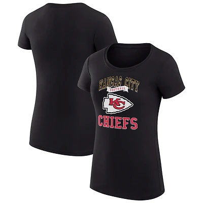 Women's G-III 4Her by Carl Banks Black Kansas City Chiefs Super-Slim Fit Lightweight Team Logo Graphic T-Shirt