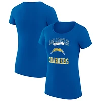 Women's G-III 4Her by Carl Banks Royal Los Angeles Chargers Super-Slim Fit Lightweight Team Logo Graphic T-Shirt