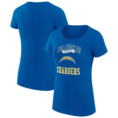 Women's G-III 4Her by Carl Banks Royal Los Angeles Chargers Super-Slim Fit Lightweight Team Logo Graphic T-Shirt