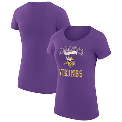 Women's G-III 4Her by Carl Banks Purple Minnesota Vikings Super-Slim Fit Lightweight Team Logo Graphic T-Shirt