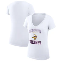 Women's G-III 4Her by Carl Banks Minnesota Vikings Super-Slim Fit Lightweight Team Logo Graphic V-Neck T-Shirt