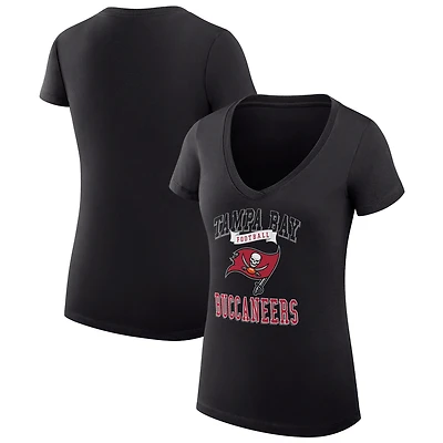 Women's G-III 4Her by Carl Banks Tampa Bay Buccaneers Super-Slim Fit Lightweight Team Logo Graphic V-Neck T-Shirt