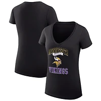 Women's G-III 4Her by Carl Banks Minnesota Vikings Super-Slim Fit Lightweight Team Logo Graphic V-Neck T-Shirt
