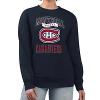 Women's G-III 4Her by Carl Banks Navy Montreal Canadiens Team Logo Tri-Blend Fleece Pullover Sweatshirt