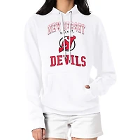 Women's G-III 4Her by Carl Banks White New Jersey Devils Team Logo Tri-Blend Fleece Pullover Hoodie