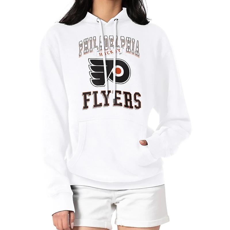 Women's G-III 4Her by Carl Banks White Philadelphia Flyers Team Logo Tri-Blend Fleece Pullover Hoodie