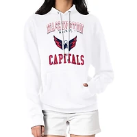 Women's G-III 4Her by Carl Banks White Washington Capitals Team Logo Tri-Blend Fleece Pullover Hoodie