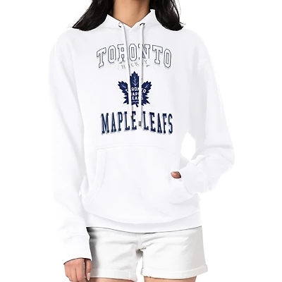 Women's G-III 4Her by Carl Banks White Toronto Maple Leafs Team Logo Tri-Blend Fleece Pullover Hoodie